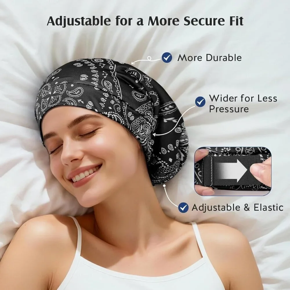Silk Beanie Ladies Men Adjustable 22MM Mulberry Sleep Chemo Headwear